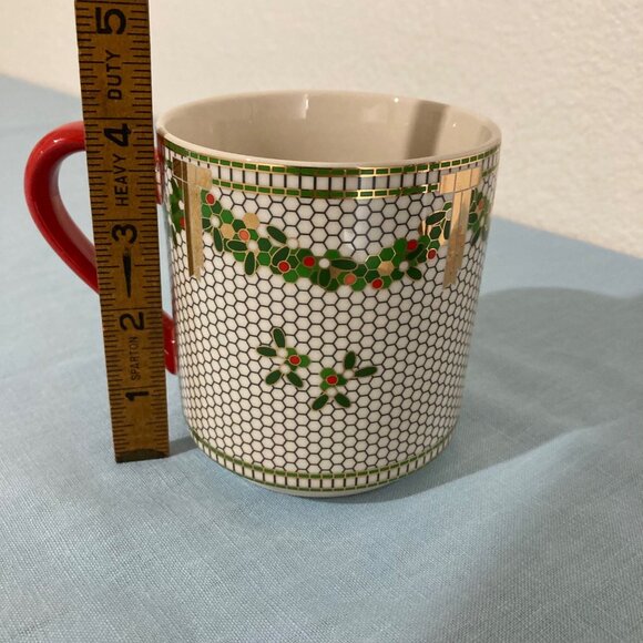 Anthropologie Festive Bistro Tile Mug Monogram Letter "S" - Picture 7 of 7